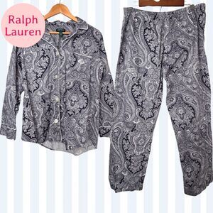 Lauren Ralph Lauren Large Cotton Paisley Pajama Set Loungewear